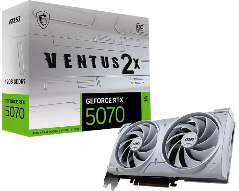 MSI Grafikkarte GeForce RTX 5070 VENTUS 2X OC Weiss 12 GB