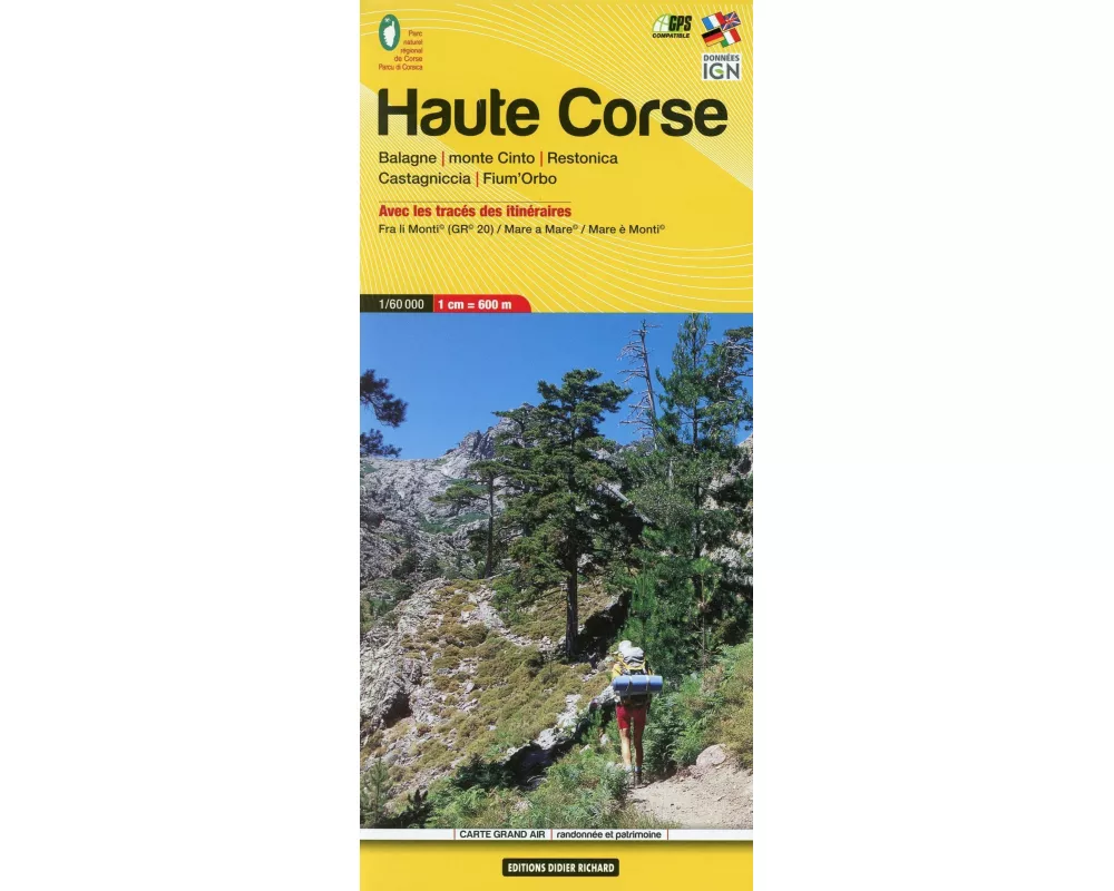 Libris Wanderkarte 08. Haute Corse (GR20) - Balagne - monte Cinto - Restonica - Castagniccia - Fium'Orbo 1 : 60 000