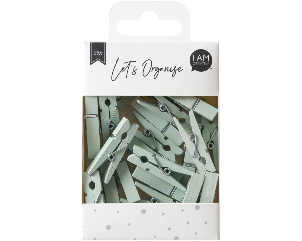 I AM CREATIVE Holzklammern Let`s Organize 4035.21 hellgrün,35mm, FSC 25 Stück