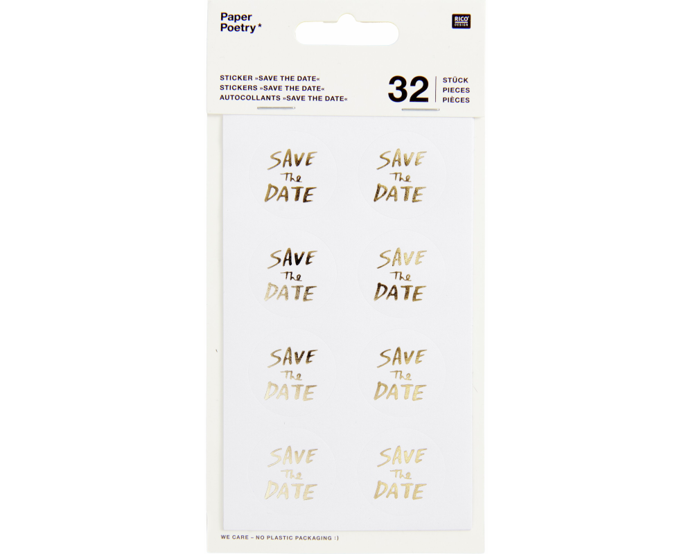 RICO DESIGN Sticker Save the Date 99001.77.11 gold, 32 Stück