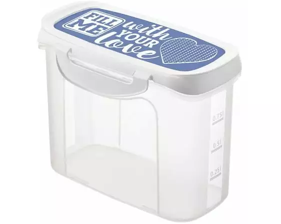 Rotho Vorratsdose Click & Lock 1 l, Blau/Transparent