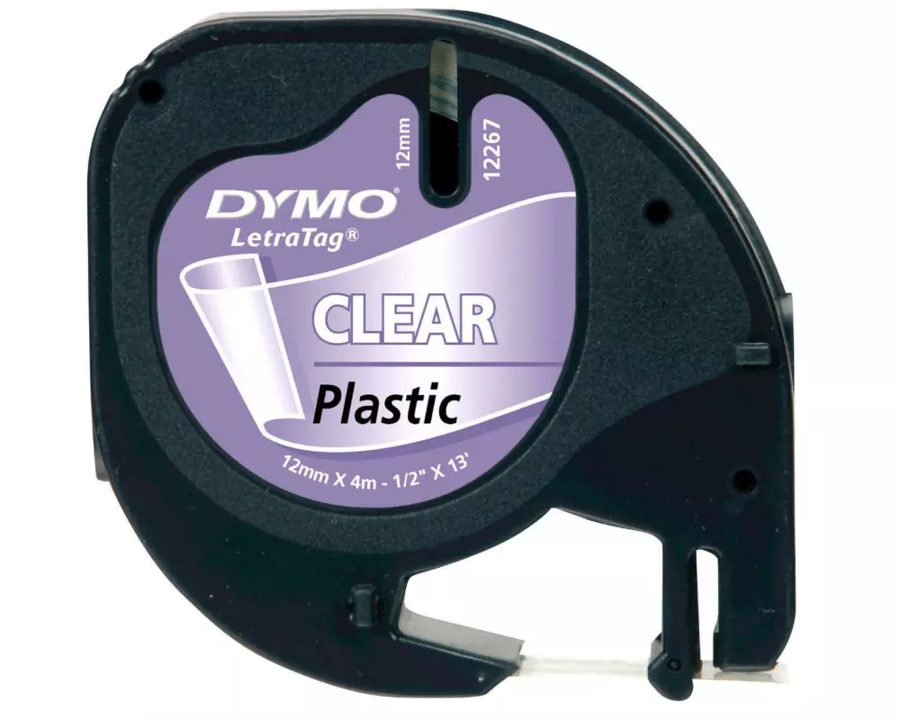 DYMO Beschriftungsband LetraTag Schwarz auf Transparent