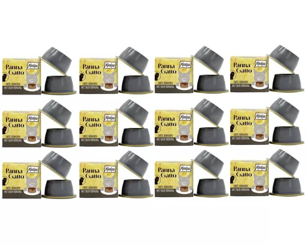 Mjamjam Panna Gatto Hühnchen mit edler Krönung, 12x 2 x 80 g