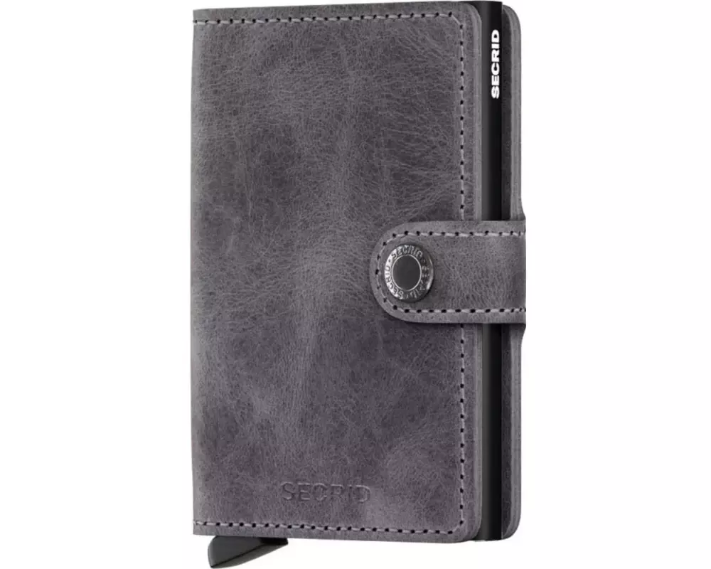 SECRID Portemonnaie Miniwallet Vintage Grau-Schwarz