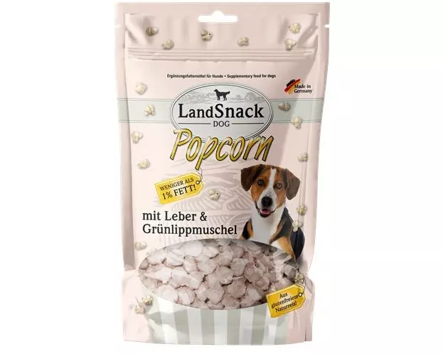 LandSnack Snack Dog Popcorn mit Leber & Grünlippmuschel, 100g