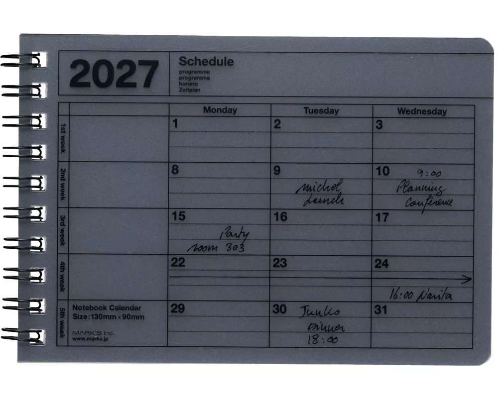 MARK'S 2027 Notebook Calendar XS // Black