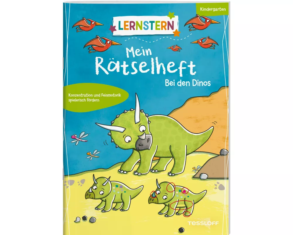 LERNSTERN. Mein Rätselheft Kindergarten. Bei den Dinos