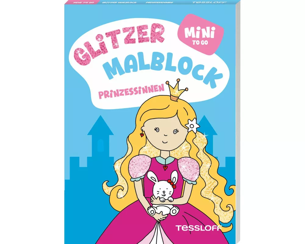 Mini Glitzer Malblock to go. Prinzessinnen