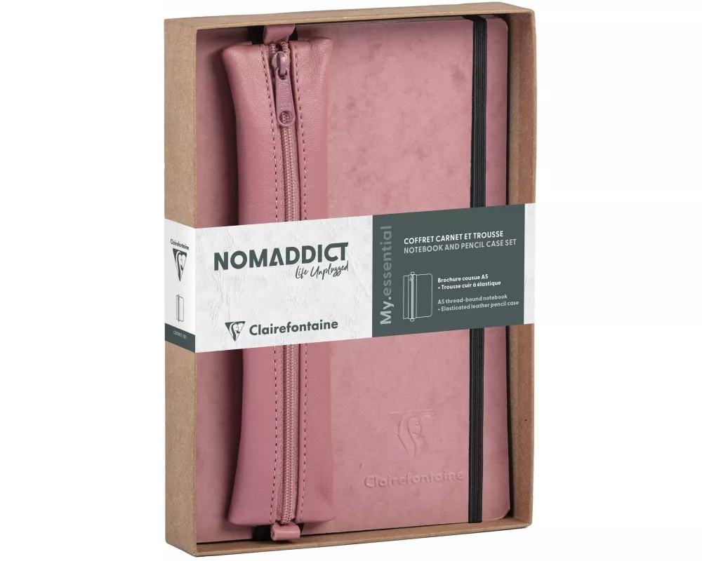 Age Bag, Set Nomaddict, Notizbuch A5 My.essential liniert + Federmäppchen, rosa