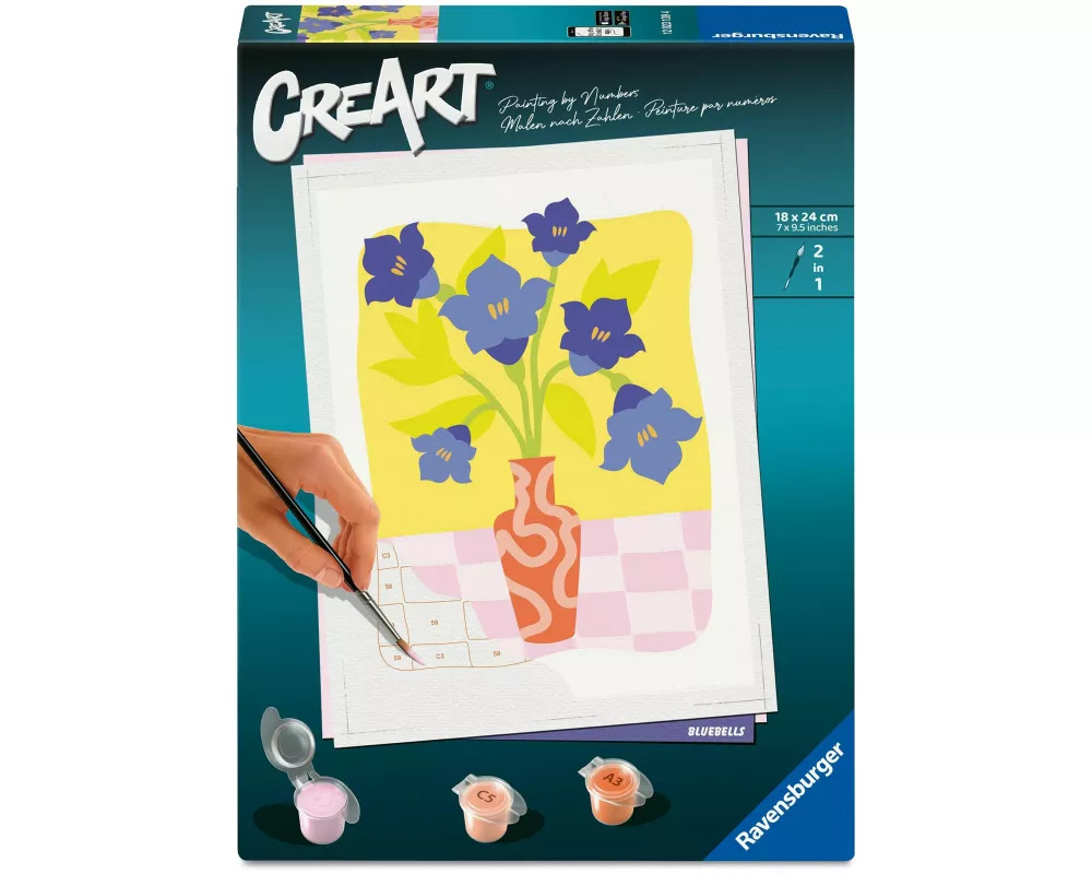 CreArt, Malen nach Zahlen Adults Trend - Blauglöckchen