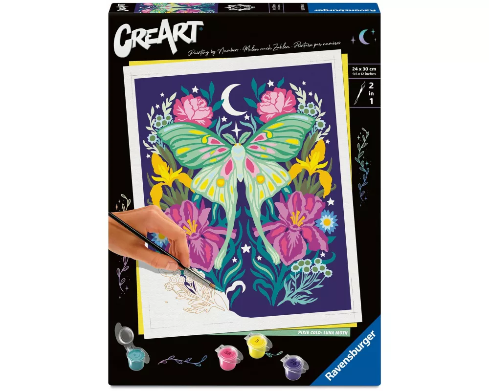 CreArt, Malen nach Zahlen Adults Trend - Pixie Cold: Luna-Motte