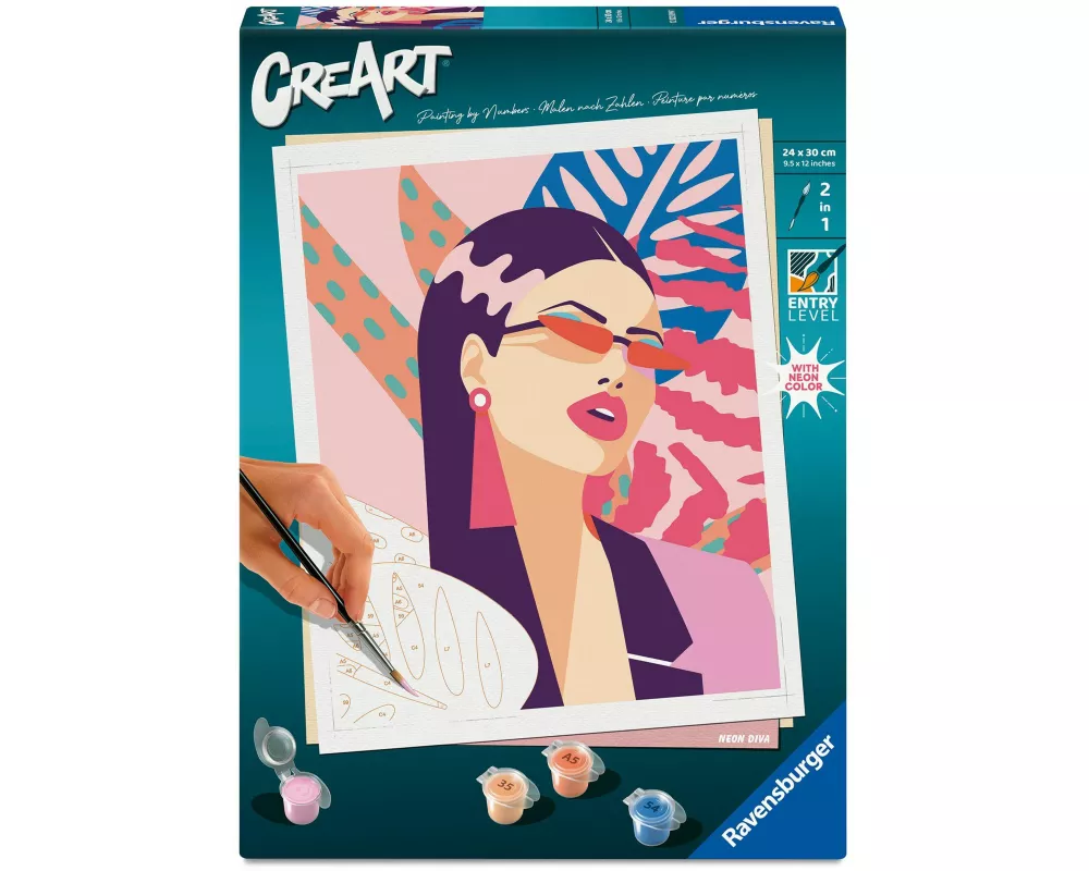 CreArt, Malen nach Zahlen Adults Trend - Neon Diva