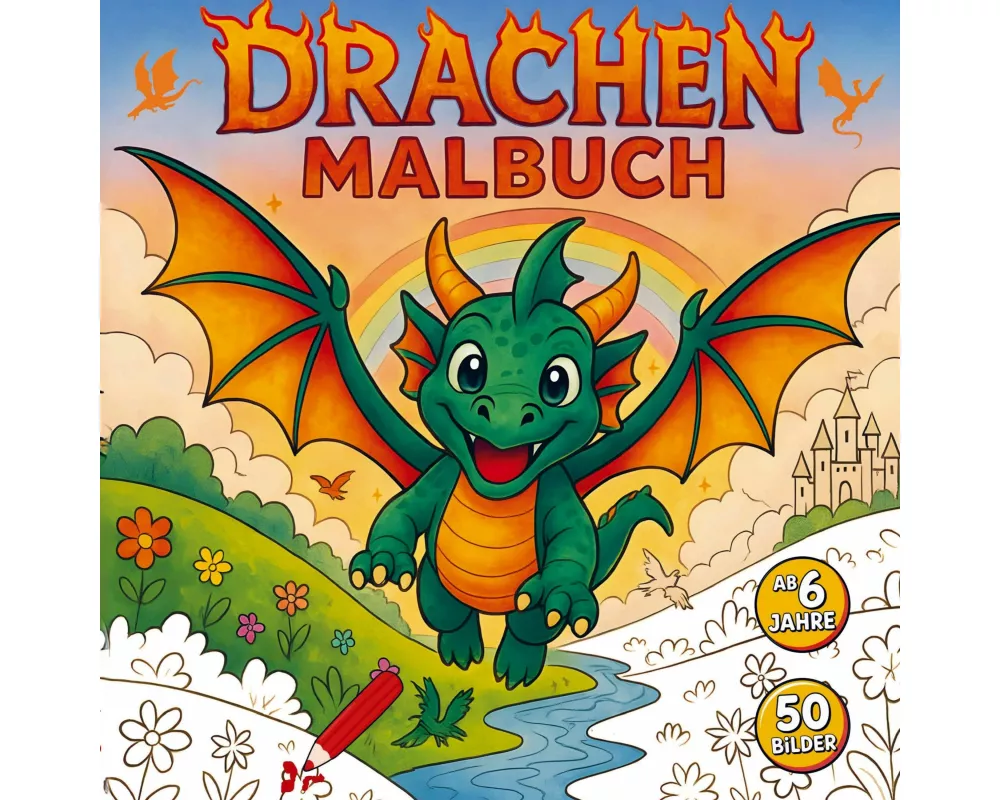 DRACHEN Malbuch für Kinder ab 6 Jahren