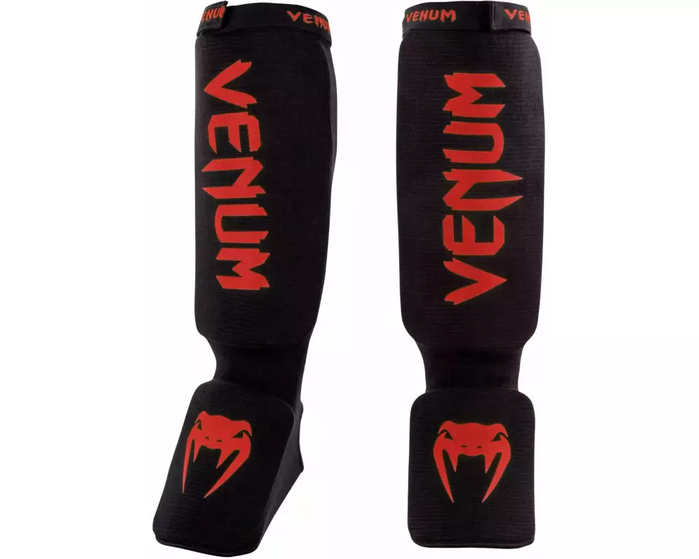 Venum Kontact Shin Guards Rot/Schwarz, XS