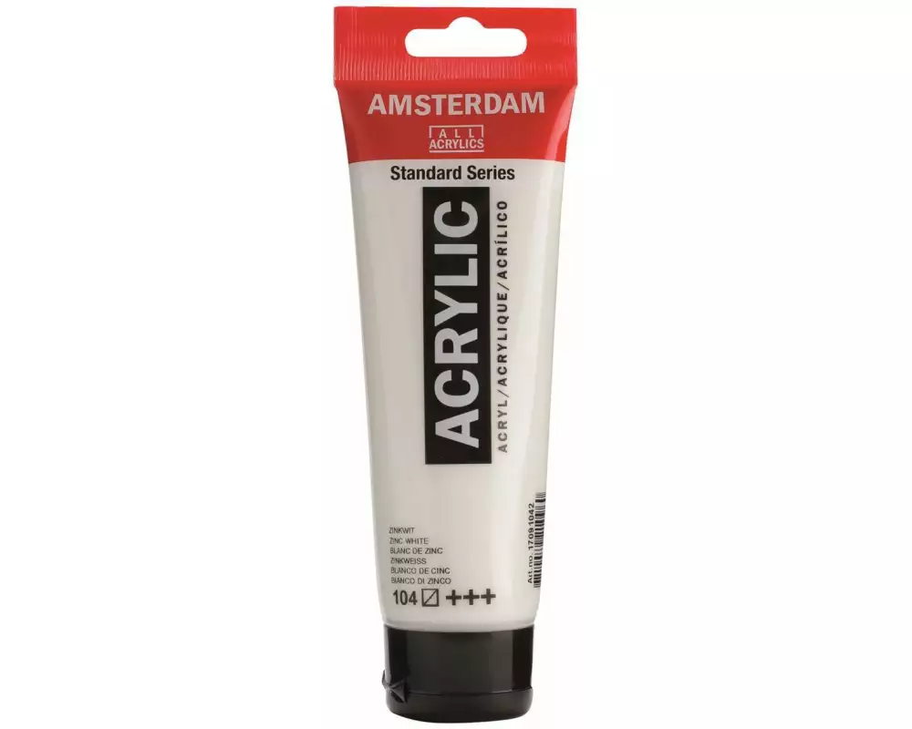 Amsterdam Acrylfarbe Standard 104 Zinkweiss halbtransparent, 120 ml