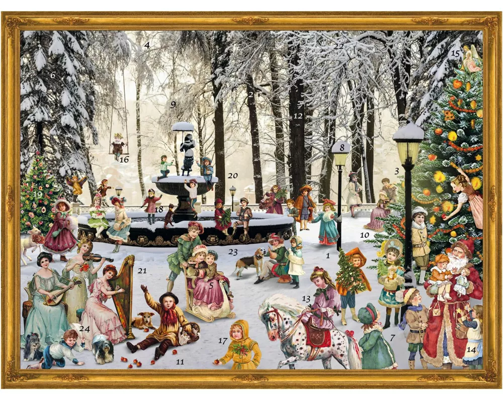 Adventskalender, viktorianisch "Am Brunnen"