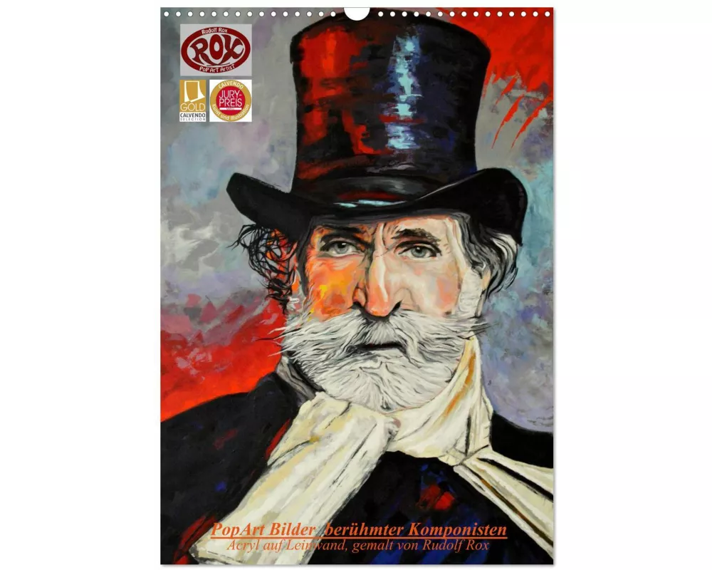 PopArt Bilder berühmter Komponisten (Wandkalender 2026 DIN A3 hoch), CALVENDO Monatskalender
