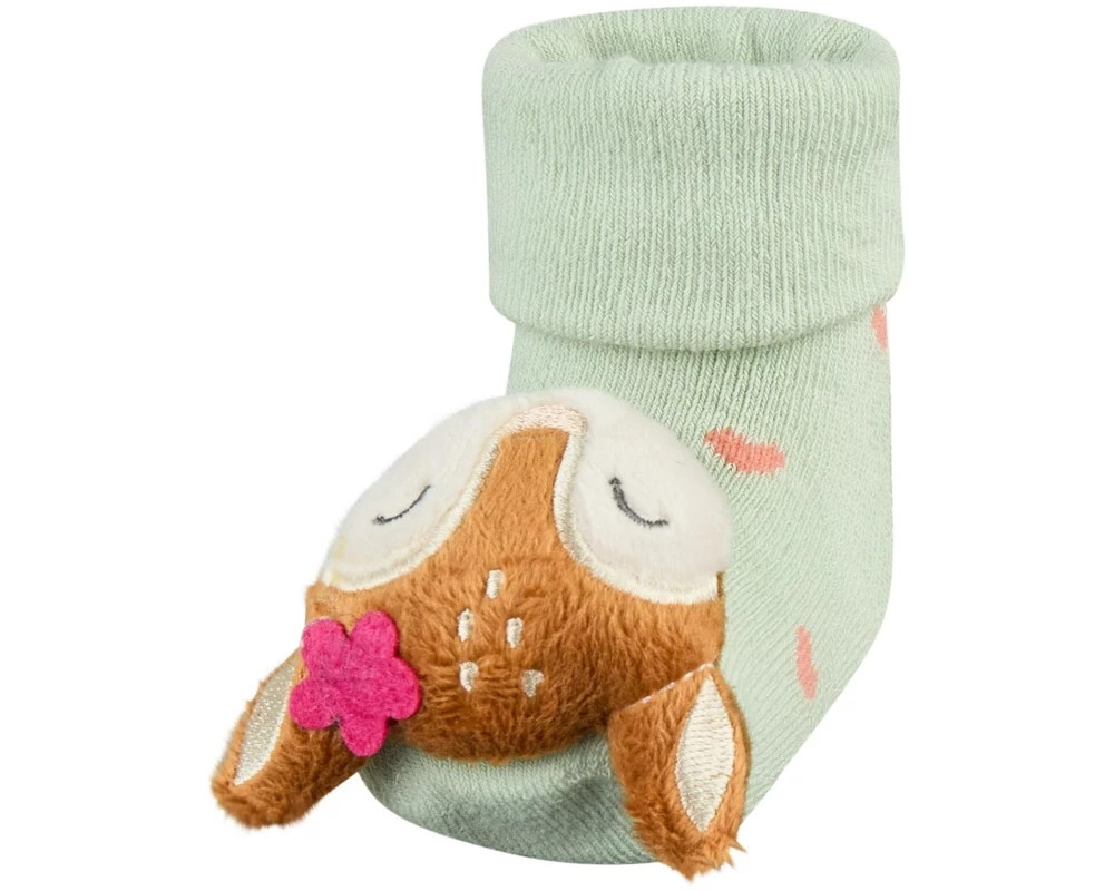 Sterntaler Baby Rasselsocken Reh Reh Pudergrün Baumwolle
