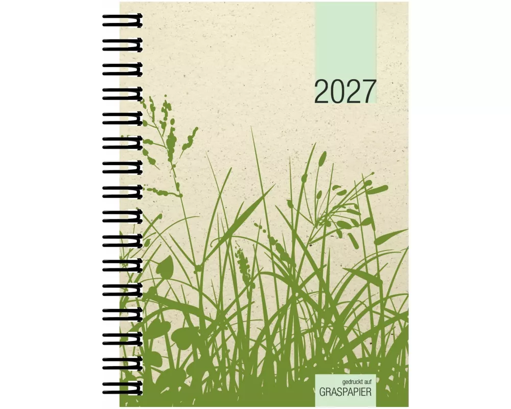 Taschenkalender 1W/2S Graspapier 2027