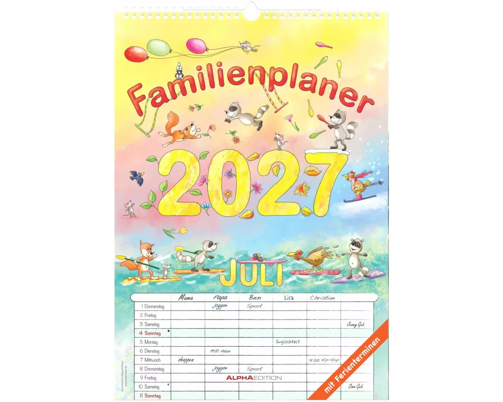 Familienplaner Cartoon 2027