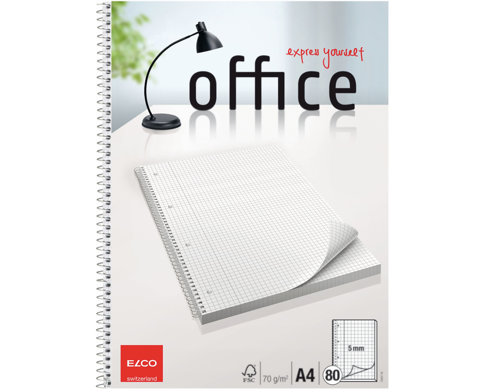 ELCO Collegeblock A4 110754 5mm kariert 80 Blatt 5 Stück