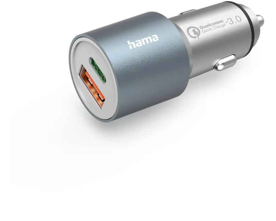 Hama Autoladegerät 1x USB-C PD 1x USB-A QC 38 W Metall