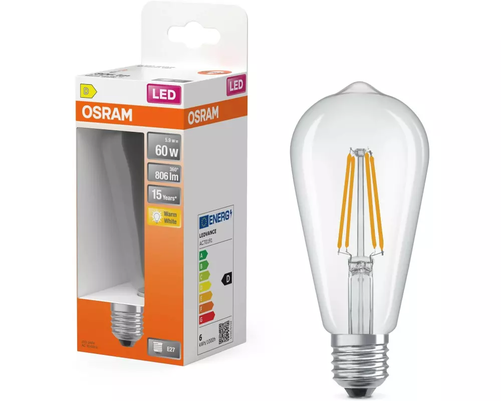 OSRAM Lampe LED STAR RETROFIT 5.9W Warmweiss (WW)