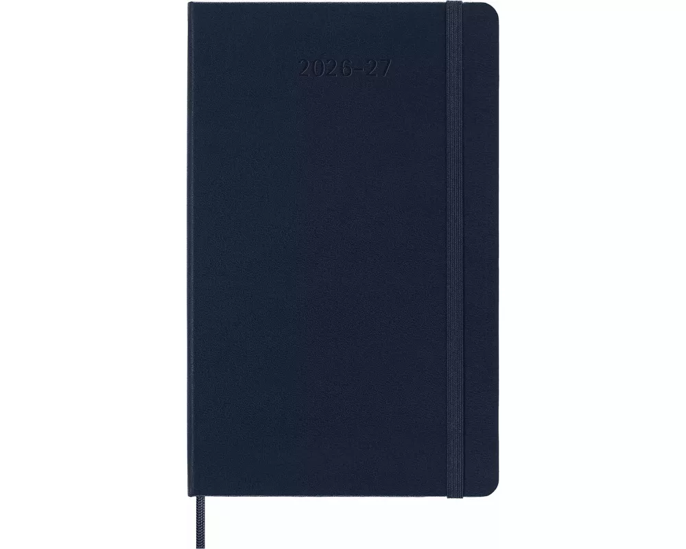 Moleskine 18 Monate Wochen Notizkalender 2026/2027, L/A5, 1 Wo = 1 Seite, Rechts linierte Seite, Fester Einband, Saphir