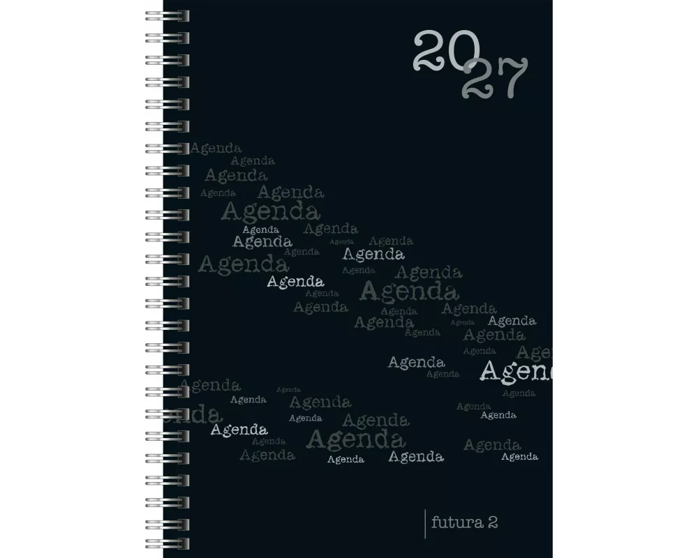rido/idé 7021105907 Buchkalender Mod. futura 2 2027 A5, Kunststoff, schwarz