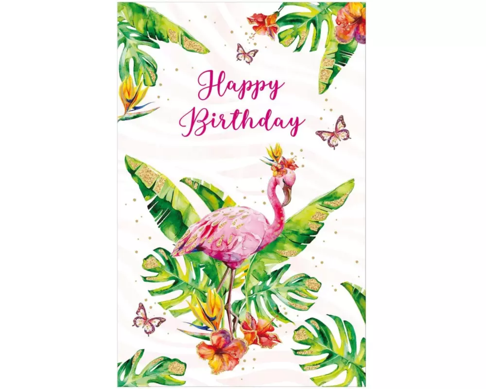 Susy Card Geburtstagskarte Flamingo 11 x 17 cm