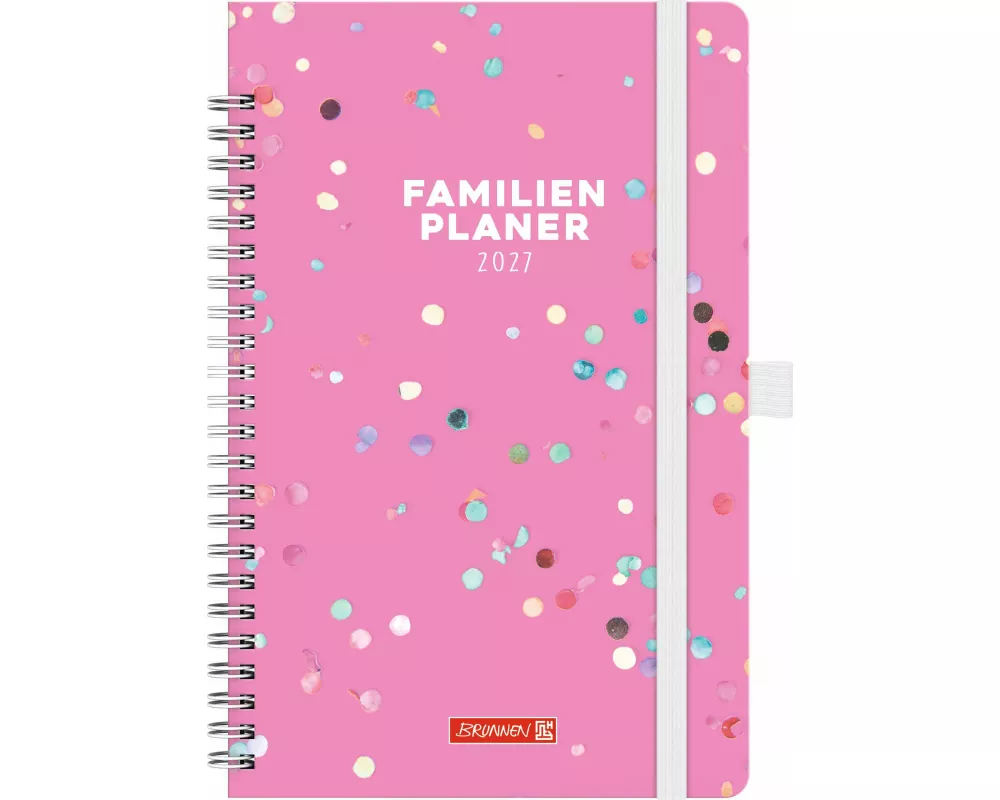 BRUNNEN 1070290017 Buchkalender Familienplaner 2027 "Confetti" A5, Papier