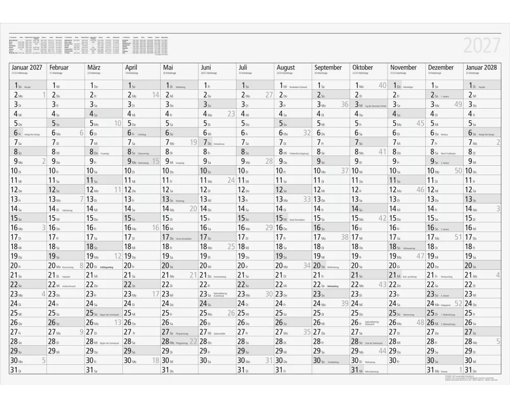 rido/idé 7033610007 Plakatkalender Mod. young design PLUS 2027 860×610 mm