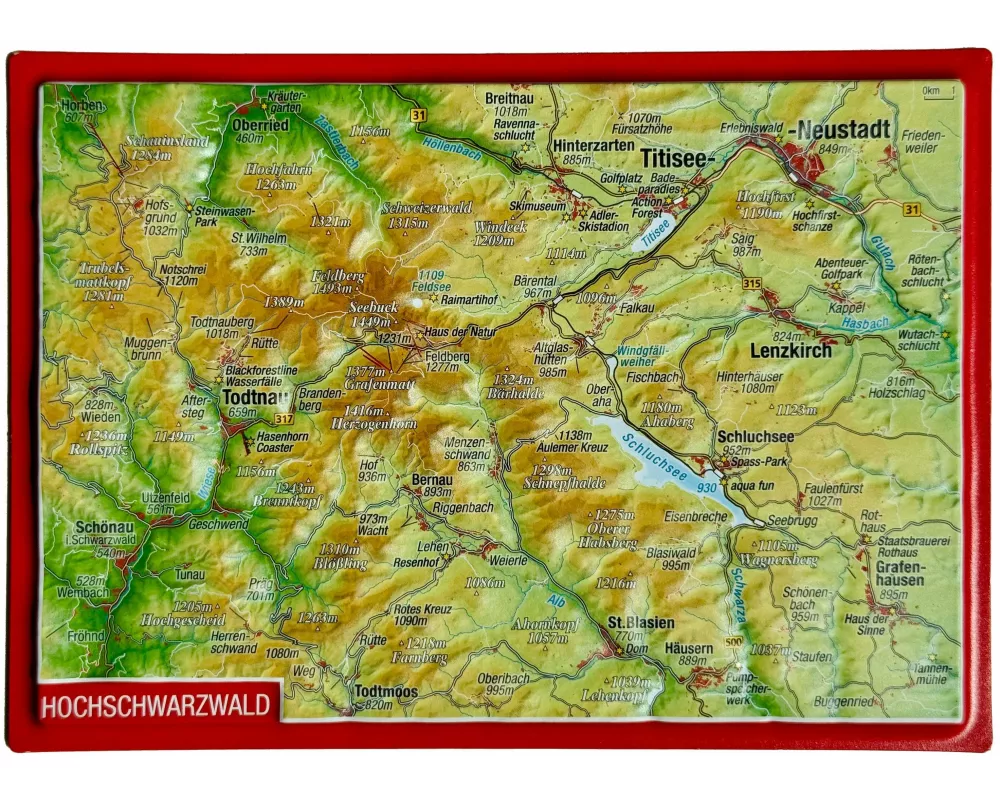 Reliefpostkarte Hochschwarzwald