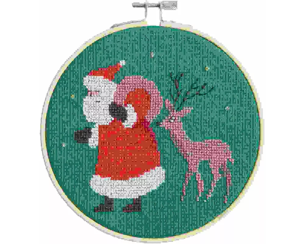 Stickpackung Gezählter Kreuzstich,Santa und Reh