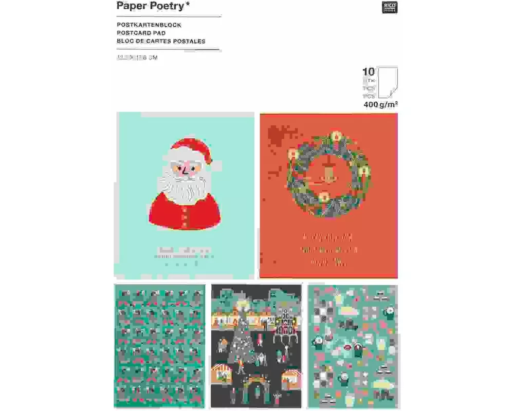 Postkartenblock Weihnachtsmarkt FSC MIX
