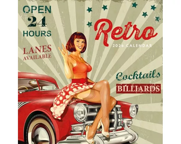 Retro 2026 Square Wall Calendar
