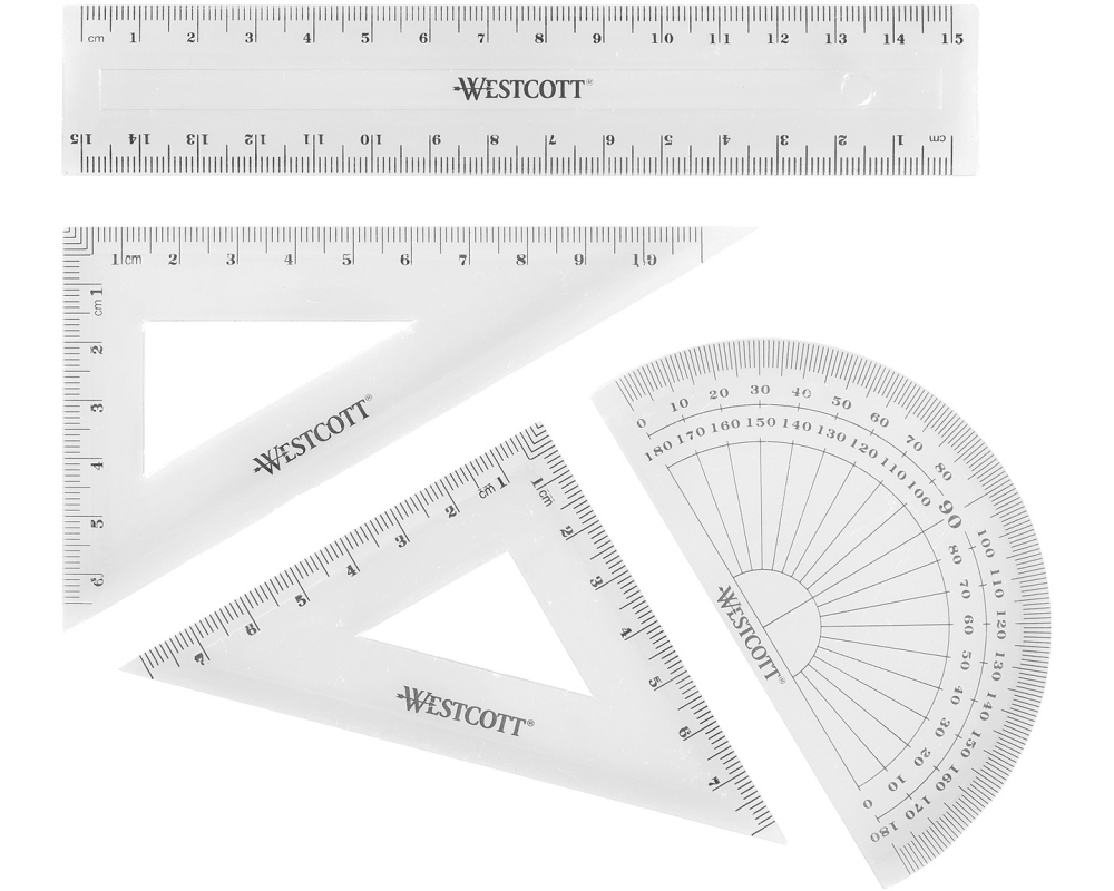 WESTCOTT Geometrie-Set E-10303 00 transparent 4-teilig