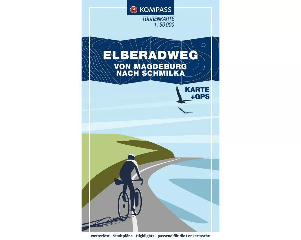 KOMPASS Fahrrad-Tourenkarte Elberadweg – von Magdeburg nach Schmilka 1:50.000