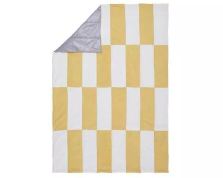 Urbanara Picknickdecke Tamina 180 x 120 cm - Sandgelb / Naturweiss