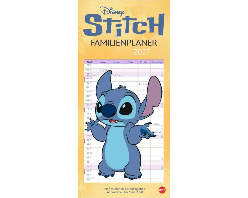 Stitch Familienplaner 2027