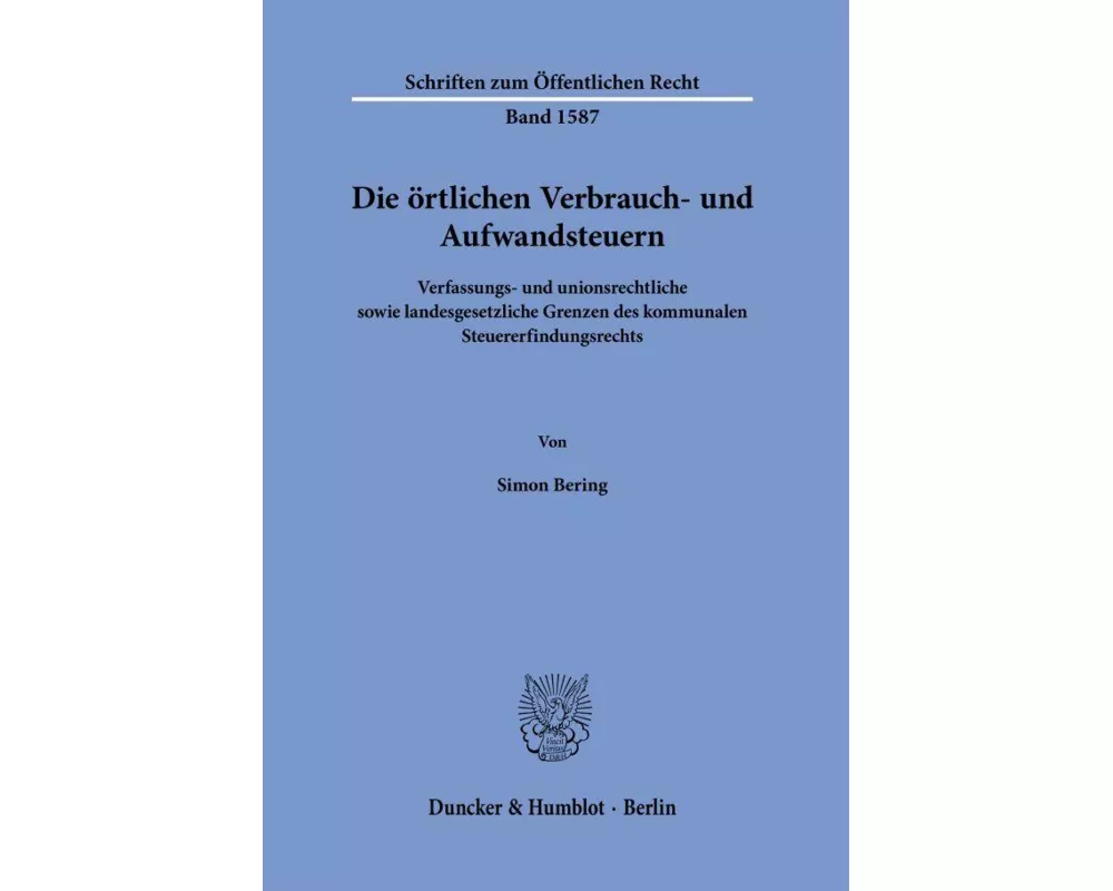 Die örtlichen Verbrauch- und Aufwandsteuern