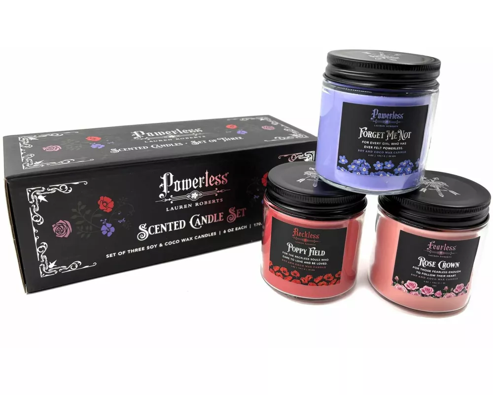 Lauren Roberts: Powerless Trilogy Scented Glass Candle Set (Set of 3)