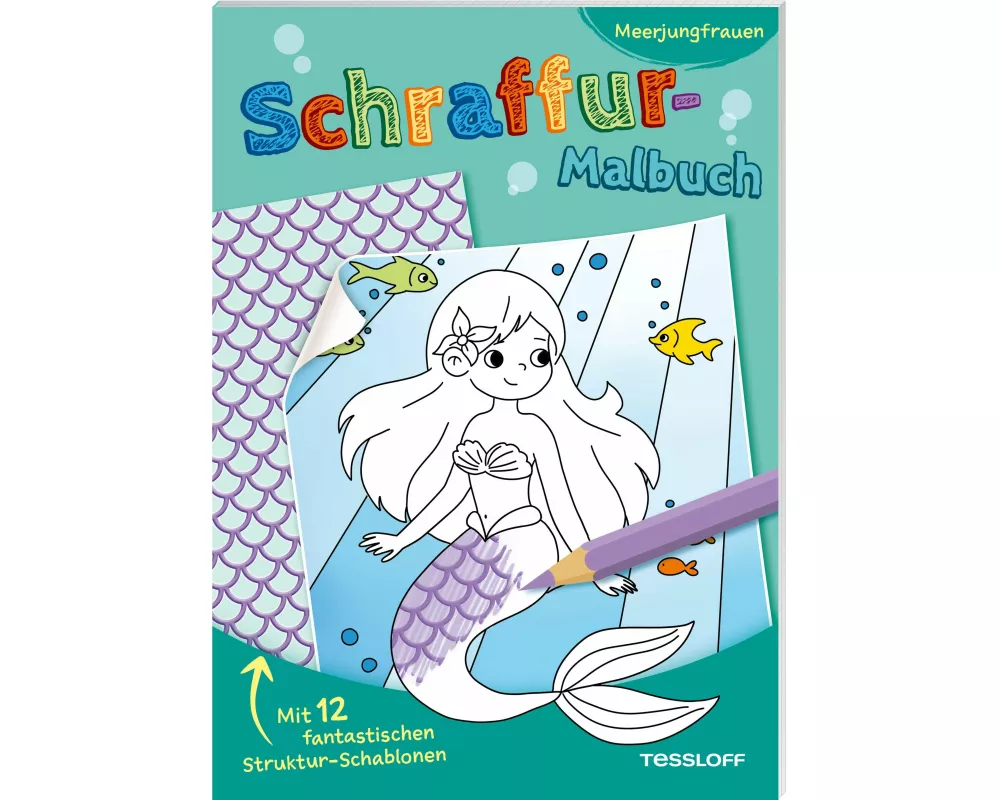 Schraffur-Malbuch. Meerjungfrauen
