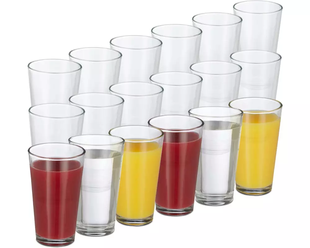 relaxdays Trinkglas 500 ml, 18 Stück