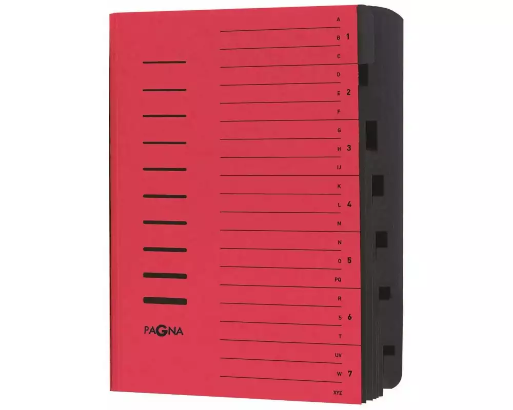 Pagna Ordnungsmappe A4 mit 7 Fächer, Rot