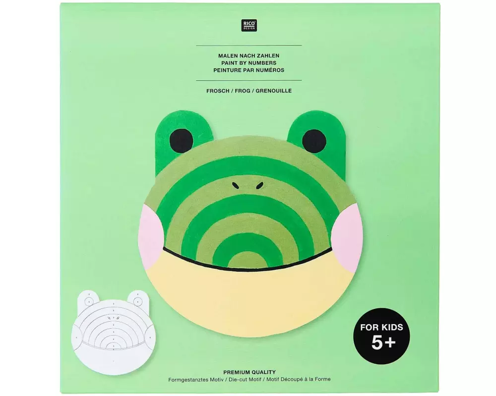 Rico Design Malen nach Zahlen 12-teilig, Frosch