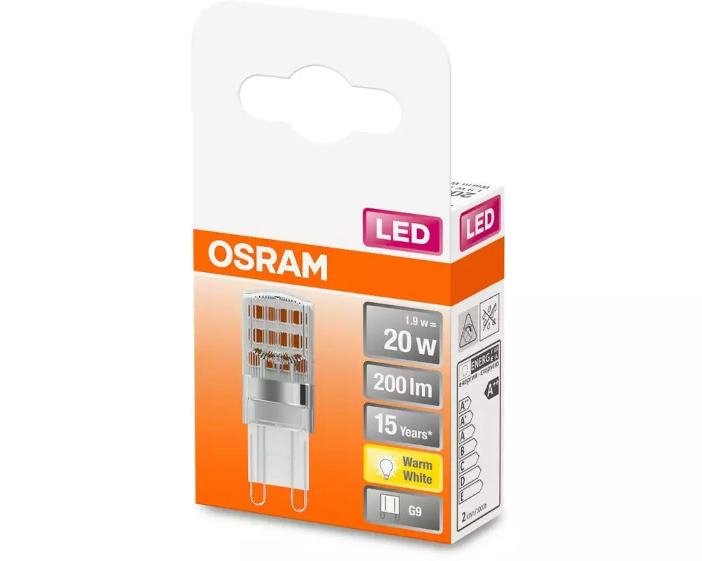 OSRAM Lampe Star Pin 20, 1.9W, G9 Warmweiss (WW)