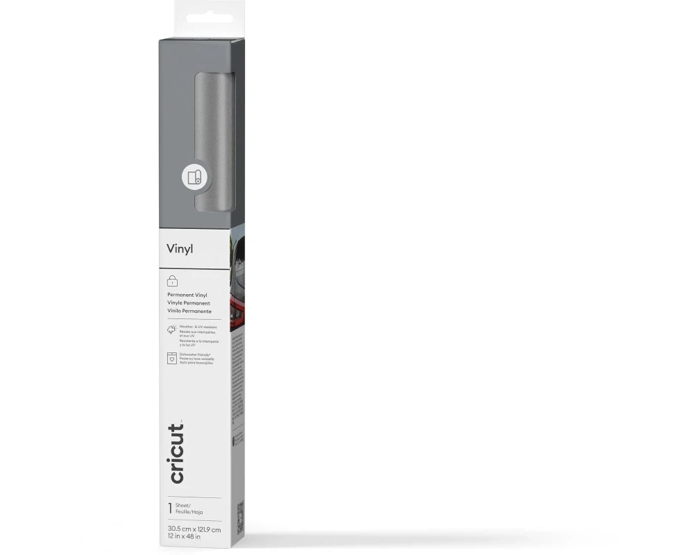 Cricut Vinylfolie Permanent 30.5 x 122 cm, 1 Stück, Silber