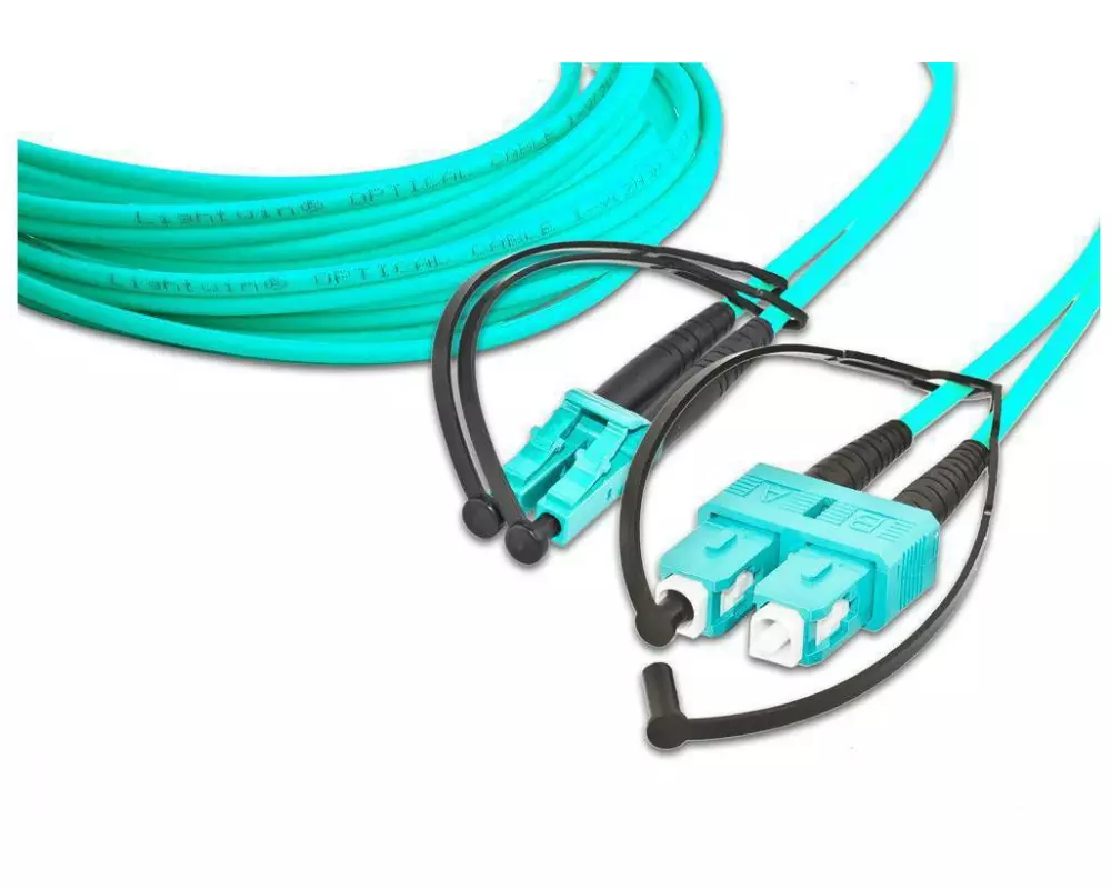 Lightwin LWL-Patchkabel Multimode LC – SC, OM3, Duplex, 1 m