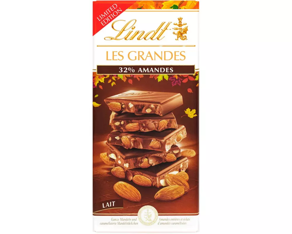 Lindt Tafelschokolade Les Grandes Dunkel Mandel 150 g